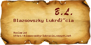 Blazsovszky Lukrécia névjegykártya